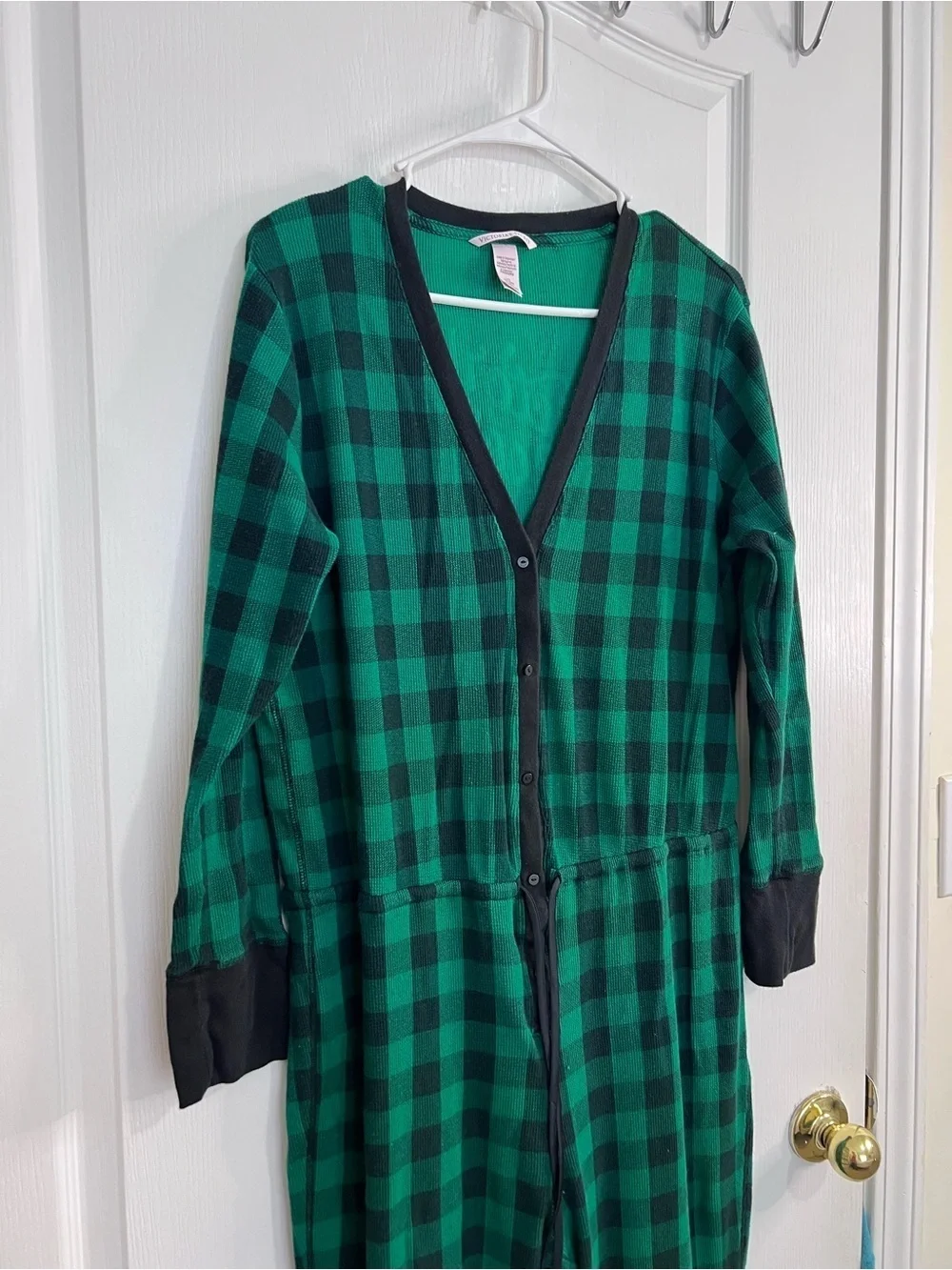 Victorias Secret plaid One Piece Thermal Pajama size L